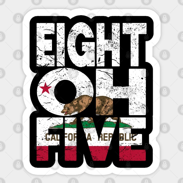 California Area Code 805 California Republic Flag Sticker by Styleuniversal